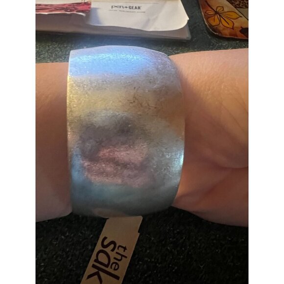 The Sak Silver Metal Cuff Bracelet With Brass Accent: New - Picture 3 of 5